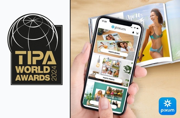 Pixum：Pixum App gewinnt TIPA 2024年世界大奖als best App für Fotoprodukte