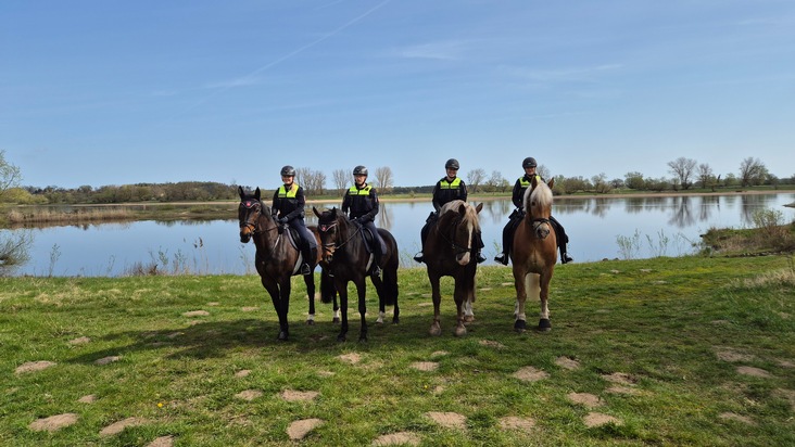 POL-LG: Reiterstaffel im Biosph&auml;renreservat "Nieders&auml;chsische Elbtalaue" - Erfolgsgeschichte im 15. Jahr - "die vielf&auml;ltige Tierwelt vor St&ouml;rungen bewahren und die Ruhe in der Landschaft erhalten"