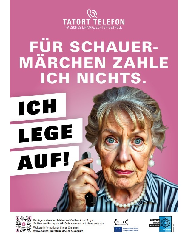 POL-LER: Pressemitteilung der Polizeiinspektion Leer/Emden für den 19.11.2025 zum Thema Telefonbetrug und der CESA Kampagne &quot;Tatort Telefon&quot;.
