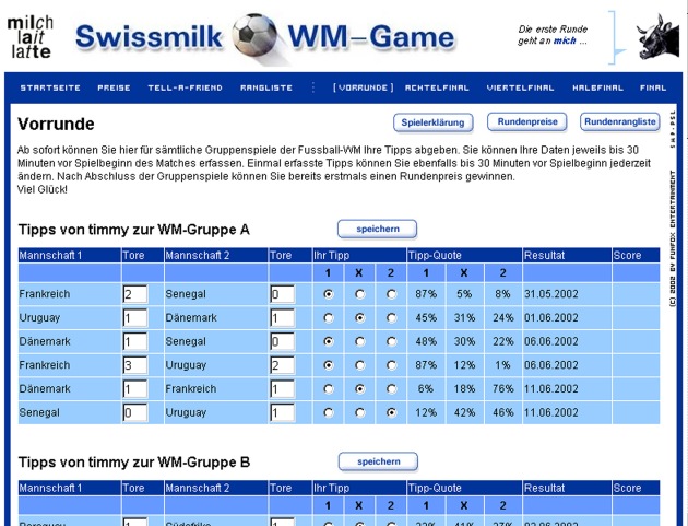 Swissmilk startet WM-Tippspiel