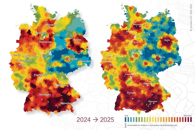 Die Hitze kehrt zurück in die Großstädte: Wohnwetterkarte 2025 von BPD und bulwiengesa zeigt Trendwende