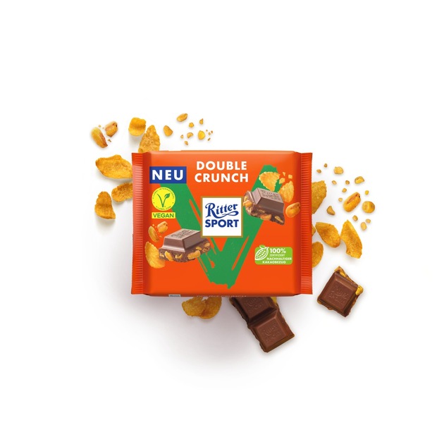 Neu &amp; extra knusprig: Ritter Sport Vegan Double Crunch