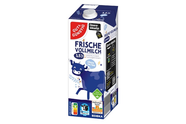 Ein wichtiger Schritt für mehr Tierwohl: EDEKA-Verbund bezieht erstmals mehr als 1,5 Milliarden Liter Milch aus Haltungsform 3 oder höher