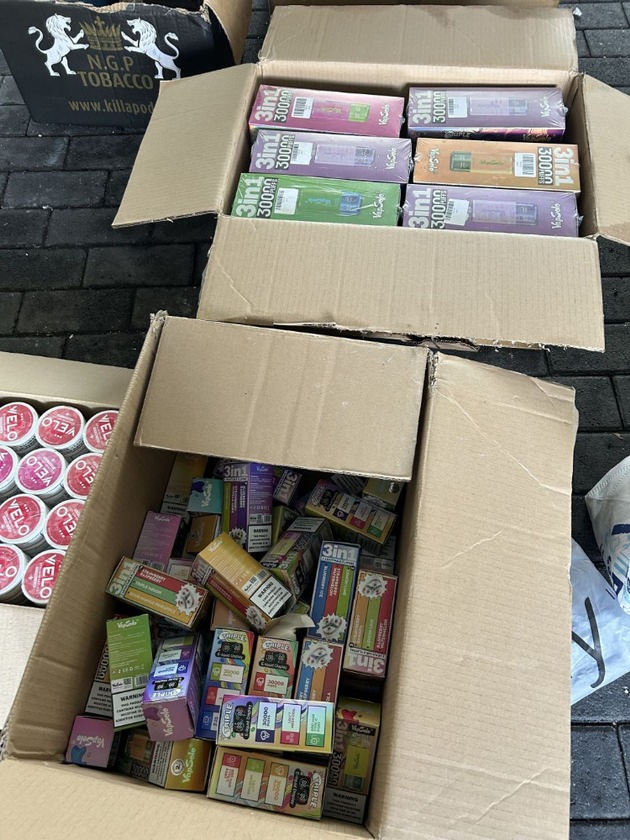 ZOLL-H: -Ermittlungen und Sicherstellungen durch das Zollfahndungsamtes Hannover in Bielefeld -Sicherstellung von großen Mengen Snus-Tabak,unversteuerten E-Zigaretten sowie HHC-Vapes