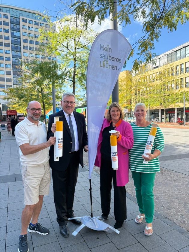 Gemeinsam gegen Zigaretten-Littering: Neue Sammelbeh&auml;lter f&uuml;r L&uuml;nen