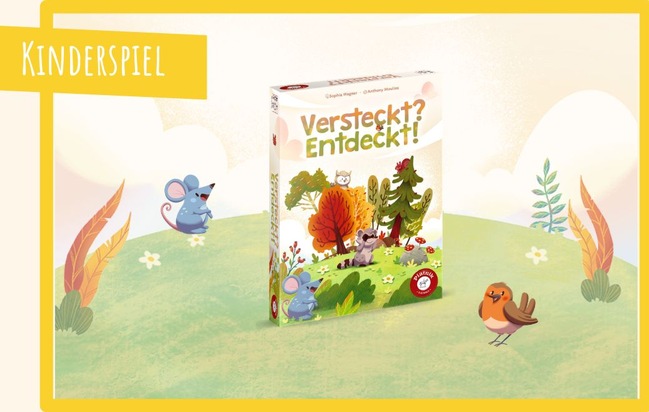 Versteckt? Entdeckt! von Piatnik: Tierische Waldbewohner gesucht im niedlichen Merkspiel für Kinder