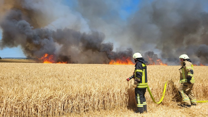 FW Helmstedt: 3 Hektar Getreidfeld in Flammen