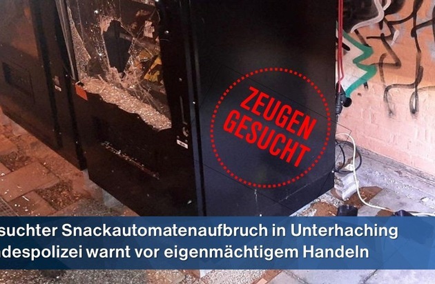 Bundespolizeidirektion München: Beobachter eines Aufbruchversuchs angegriffen und verletzt - Zeugen gesucht -Bundespolizei warnt vor eigenmächtigem Einzuschreiten