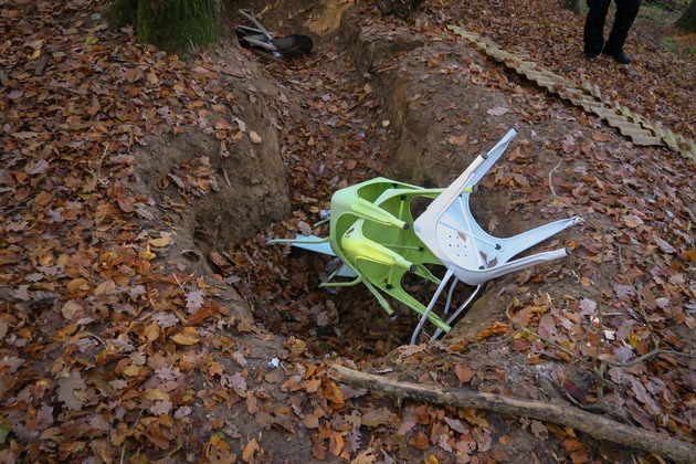 POL-GI: Lich: Im Wald Graben ausgehoben und Gegenstände liegengelassen