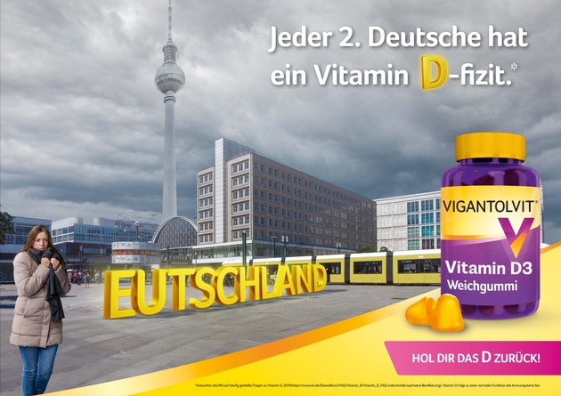 In [ ]eutschlan[D] fehlt je[ ]es zweite [D] - Vigantolvit® gibt Deutschland das D zurück