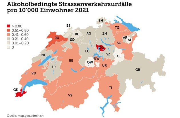 Touring Club Schweiz/Suisse/Svizzero - TCS: Unfälle unter Alkoholeinwirkung nehmen zu