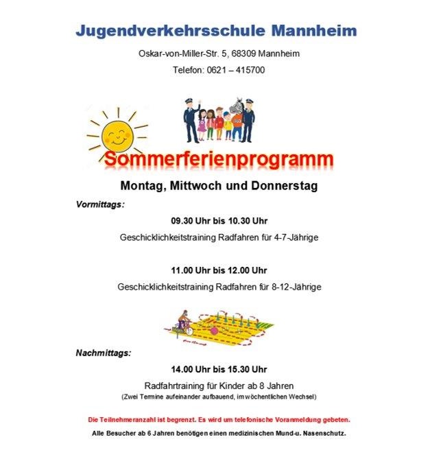 POL-MA: Mannheim: Jugendverkehrsschule Mannheim öffnet wieder ihre Pforten - Sommerferienprogramm 2021 vorgestellt