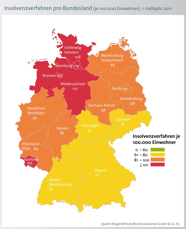 Zahl der Privatinsolvenzen sinkt um 0,9 Prozent (mit Bild)