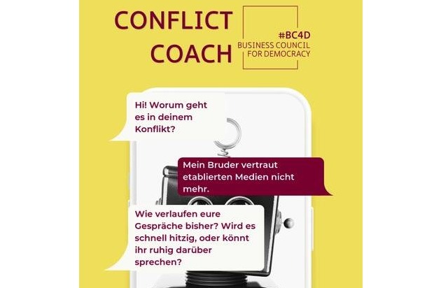 Konfliktsimulation mit KI: Conflict Coach trainiert Debattierkompetenz / Ab 31. März kostenfrei bei ChatGPT nutzbar und ist für Unternehmen auch als Webversion verfügbar