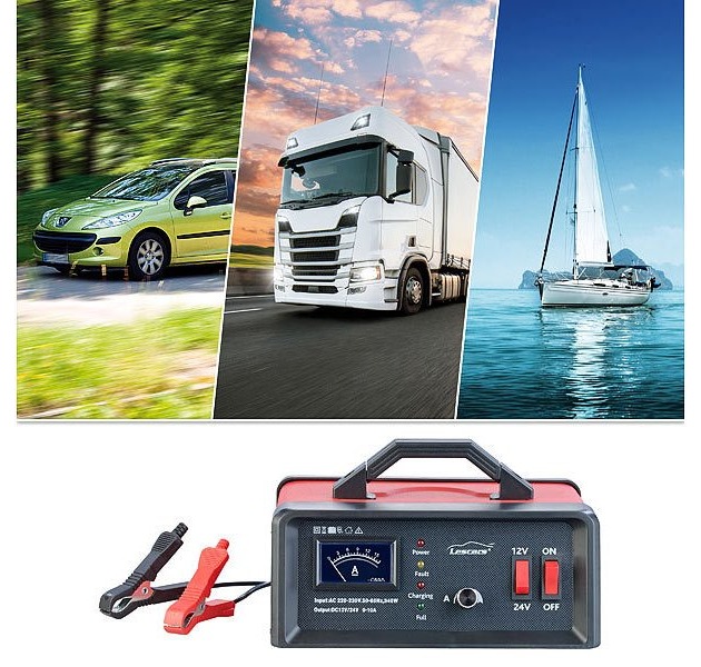 Lescars Ladegerät Auto: Profi-Kfz-Batterieladegerät für Pkw & LKW, 15 A,  15-150 Ah Kapazität (Ladegeräte für Autobatterien, Kfz Ladegeräte
