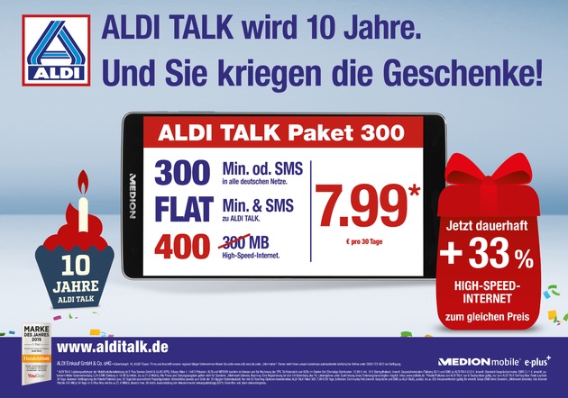 ALDI TALK feiert 10. Geburtstag