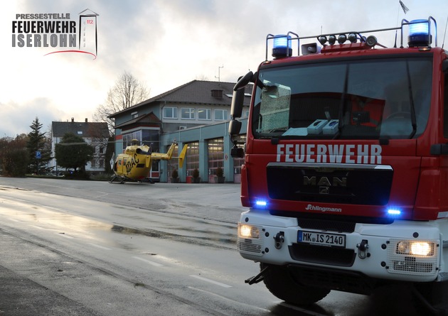 FW-MK: Rettungshubschrauberlandung an der Feuerwache