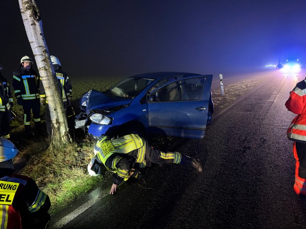 FFW Fredenbeck: Verkehrsunfall auf L 123 / 28-jähriger aus LK ROW leicht verletzt