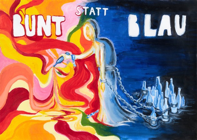 „bunt statt blau“: Schülerin aus Königs Wusterhausen gewinnt Plakatwettbewerb in Brandenburg