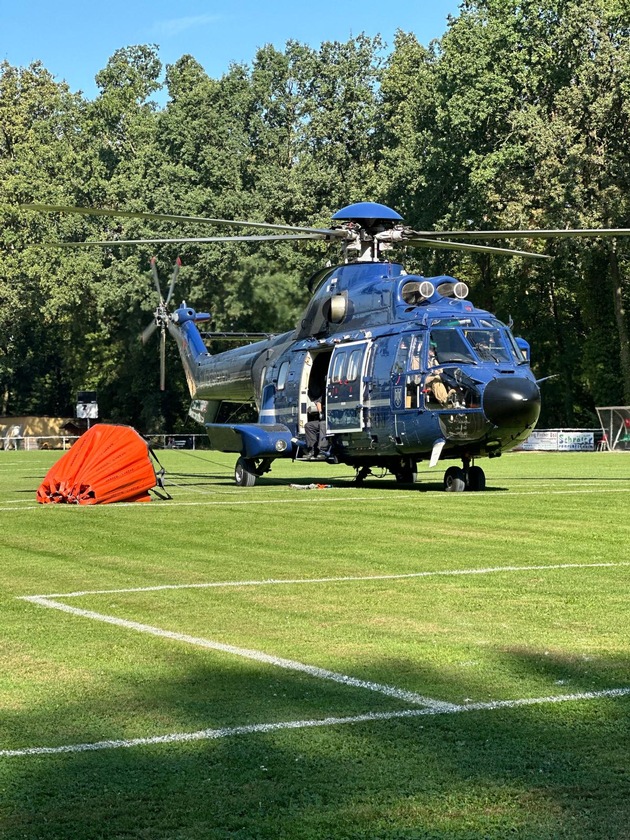 BPOLD 11: Erneut unterstützte Hubschrauber der Bundespolizei in Oranienbaum bei der Waldbrandbekämpfung