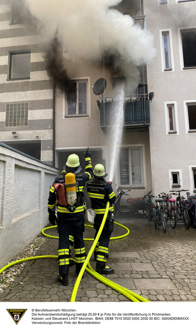 FW-M: Hund stirbt nach Wohnungsbrand (Isarvorstadt)