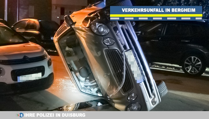 POL-DU: Bergheim: Alkoholisierter Fahrer kippt mit seinem Auto um