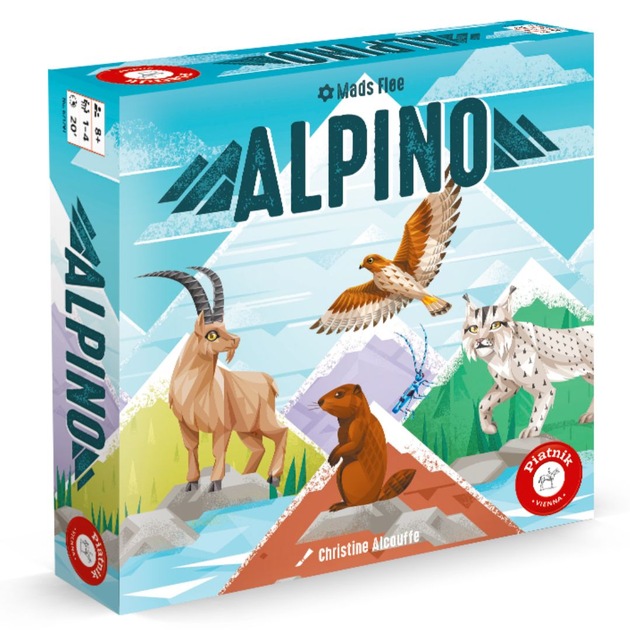 Alpino: Der Berg ruft - Tierisches Plättchen-Legespiel mitten in den Alpen von Piatnik