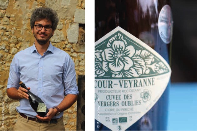 Qualitäts-Label für jungen Cidre Bauern Matthieu Lacour-Veyranne