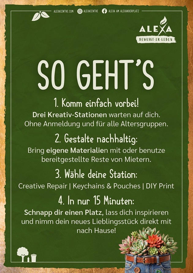 ALEXA lädt zu „ALEXA bewusst (er) leben“-Upcycling-Tagen ein