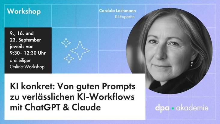 dpa-Akademie: KI Workshop - Prompts, KI-Workflows, Agenten | dpa-Akademie