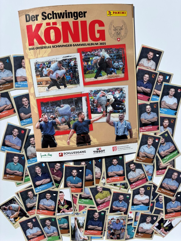 Panini schwingt mit / Die Stickerkollektion &quot;Der Schwingerkönig 2025&quot; erscheint am 5. Mai 2025 - mit exklusivem Gewinnspiel und signierten Stickern von Joel Wicki