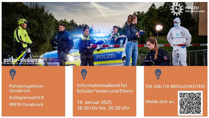 POL-OS: &quot;Komm ins Team Polizei!&quot;- Informationsabend bei der Polizei Osnabrück für Eltern und Schüler