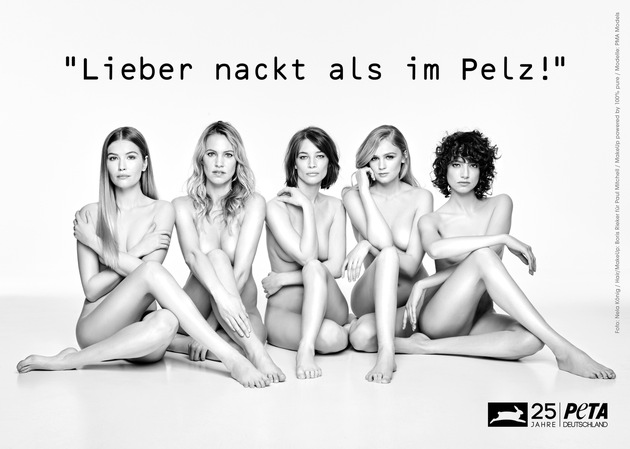 &quot;Lieber nackt als im Pelz&quot;: PETA Deutschland feiert 25-jähriges Jubiläum mit sexy Neuauflage des Kultmotivs