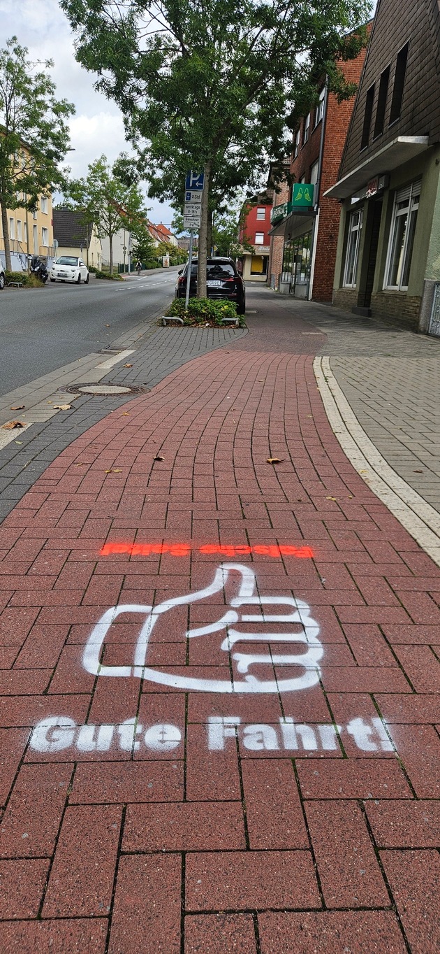POL-HAM: F&uuml;r mehr Sicherheit auf dem Radweg: Polizisten als Sprayer unterwegs