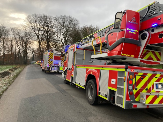 FW Minden: FW Minden: Schwerer Verkehrsunfall in Minderheide
