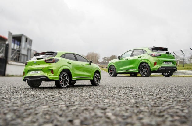 Ford-Werke GmbH: 147 Kilowatt gegen 402 Watt: Puma ST tritt gegen Puma ST-Modellauto an