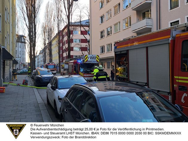 FW-M: Wohnung nach Brand unbewohnbar (Isarvorstadt)