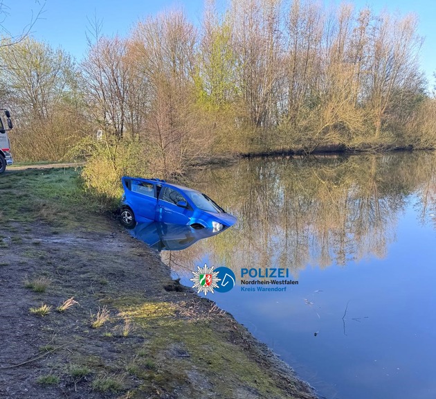 POL-WAF: Sendenhorst. Auto geht baden