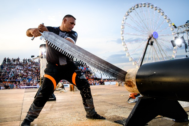 Stihl TIMBERSPORTS® Champions Trophy 2018 in Marseille / Stirling Hart aus Kanada gewinnt den härtesten Wettkampf im Sportholzfällen