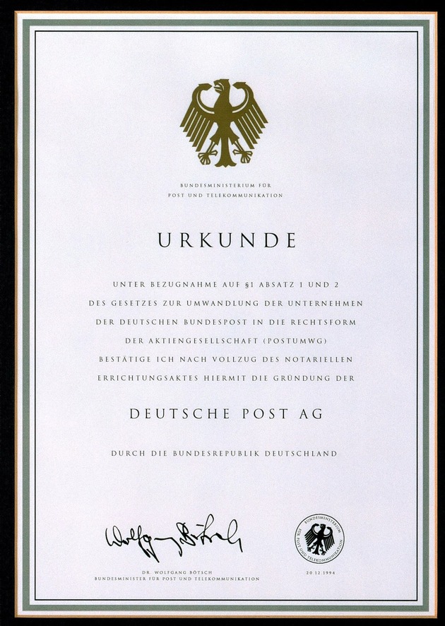 PM: Von der Behörde zum Weltmarktführer DHL Group:  Vor 30 Jahren wurde die Deutsche Post zur Aktiengesellschaft