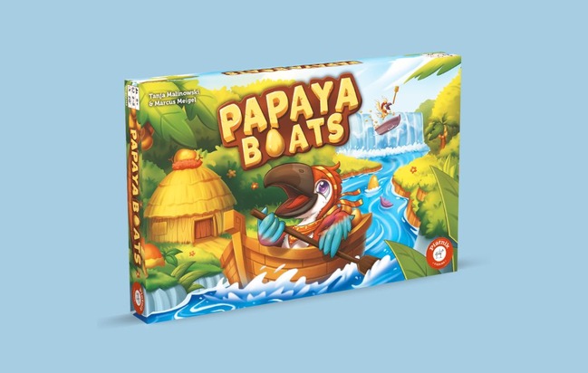 Papaya Boats: Wer sammelt heimlich die meisten Papayas? Fruchtig-süßes Kinderspiel von Piatnik