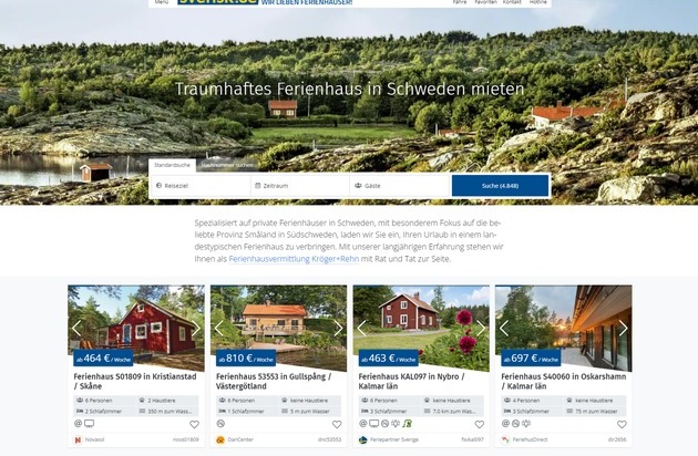 Ferienhausvermittlung Kröger+Rehn GmbH: Ferienhausurlaub in Schweden heißt jetzt svensk.de