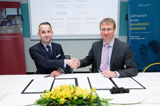 Wiley und Projekt DEAL unterzeichnen Einigung: Kooperation beider Parteien soll Zukunft von Forschung und wissenschaftlichem Verlagswesen verbessern