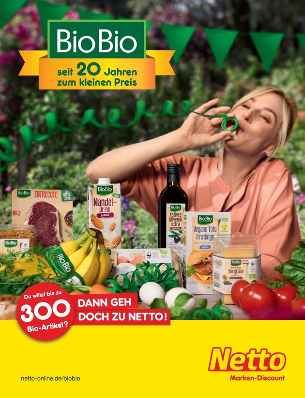Nachhaltiger Einkauf zum günstigen Preis:  20 Jahre BioBio: Ökologische Netto-Eigenmarke feiert Jubiläum