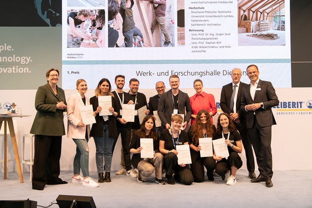 Förderpreis Holzbau: Studierende erhalten für vollständig rückbaubare Werk- und Forschungshalle den Hochschulpreis 2023