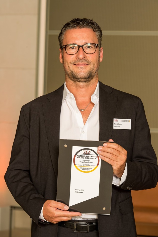 n-tv und das Deutsche Institut für Service-Qualität (DISQ) haben ermittelt: &apos;engbers.com&apos; ist in der Kategorie &apos;Fashion men&apos; Deutschlands bester Online-Shop 2016