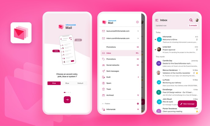 Infomaniak: Infomaniak lance une application Mail open source : une alternative suisse à Gmail qui respecte la vie privée