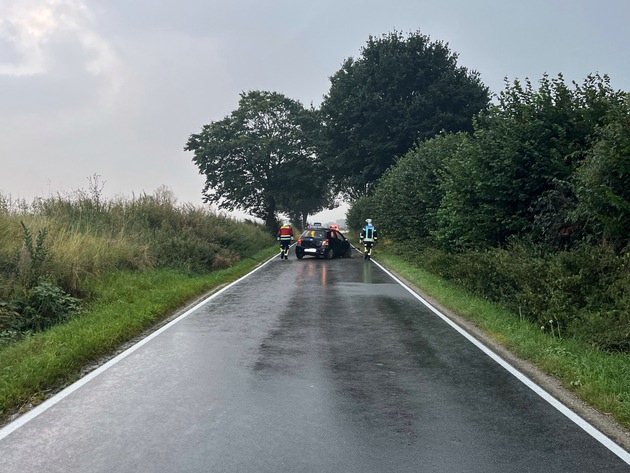 POL-SO: Rehe auf der Straße - Auto überschlägt sich