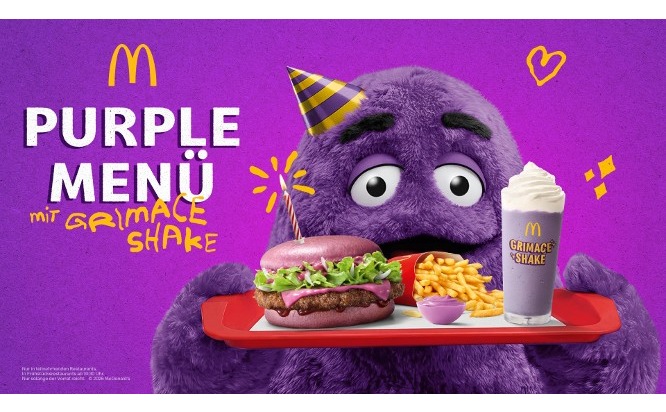 McDonald's Deutschland: Alles auf lila: Grimace sorgt f&uuml;r Geburtstagsstimmung bei McDonald's Deutschland