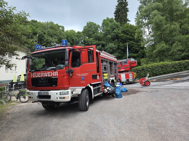 FW-AR: Bestätigter Brand in Wohnunterkunft